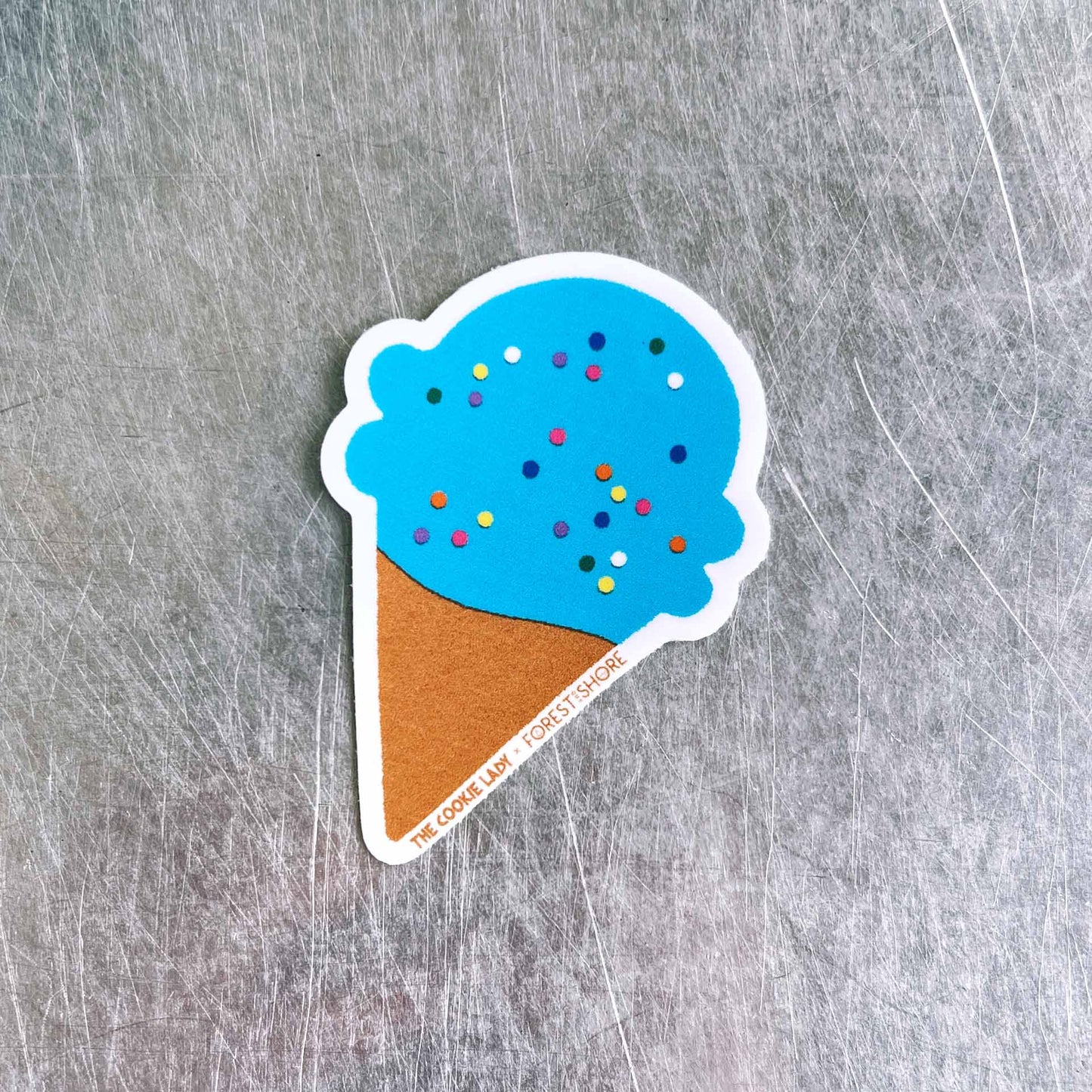 Blue Ice Cream Cone Sticker