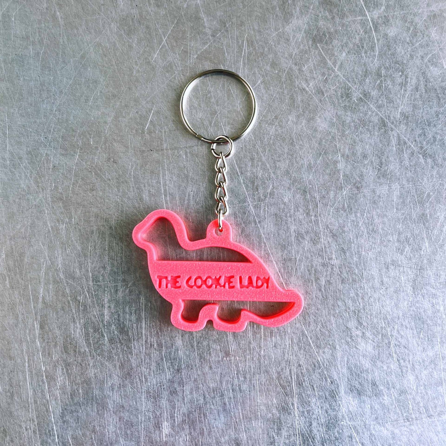 Pink Dino Keychain