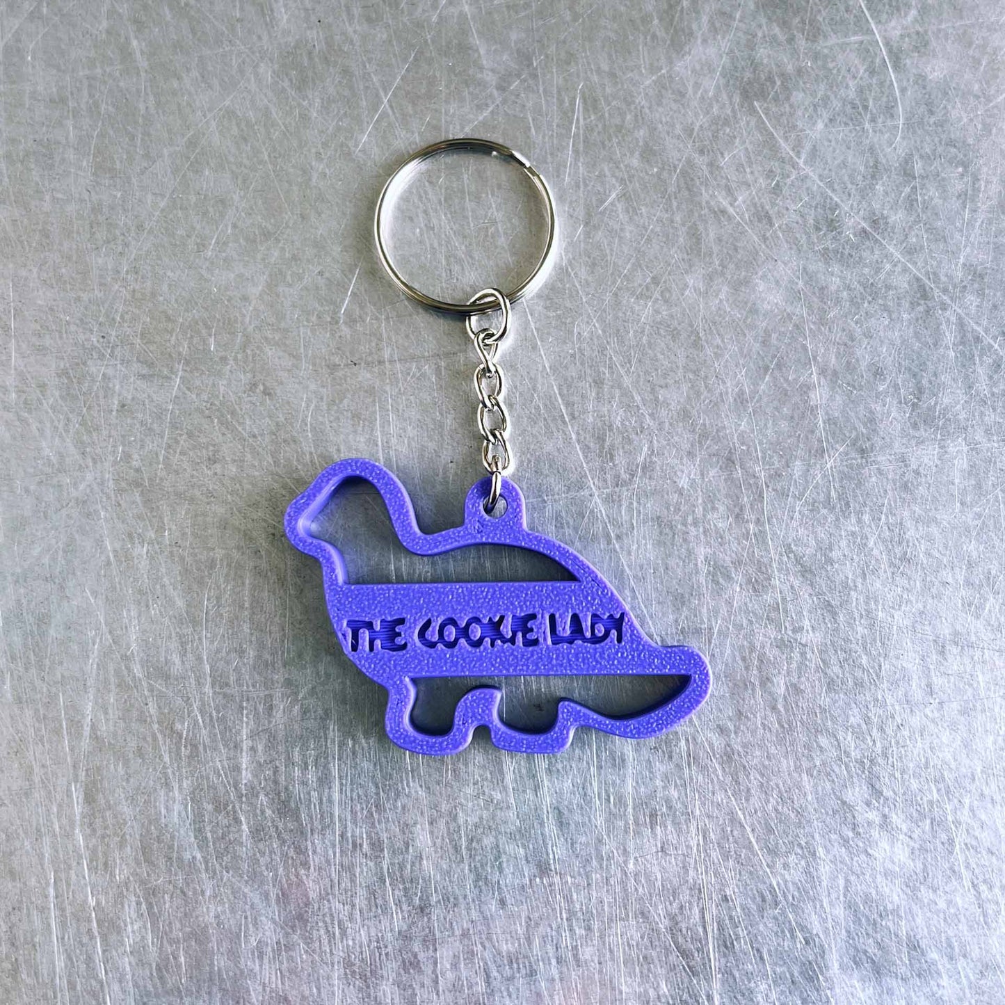 Purple Dino Keychain