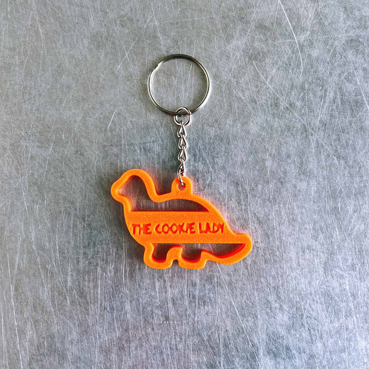 Orange Dino Keychain