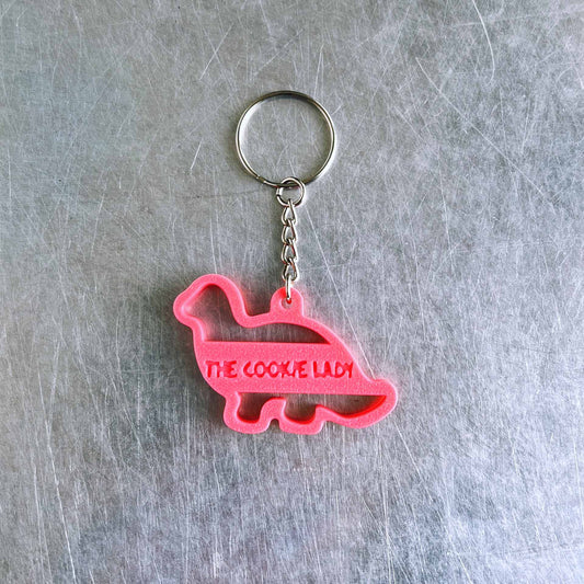 Pink Dino Keychain